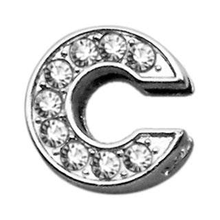 3-8" Clear Bling Letter Sliding Charms C .