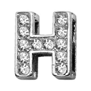 3-8" Clear Bling Letter Sliding Charms H .