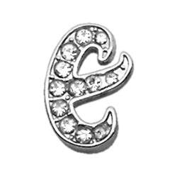 3-8" Clear Script Letter Sliding Charms E .