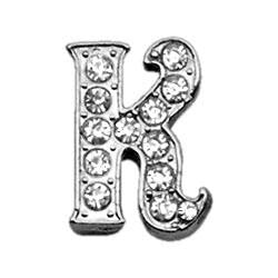 3-8" Clear Script Letter Sliding Charms K .