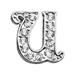 3-8" Clear Script Letter Sliding Charms U .