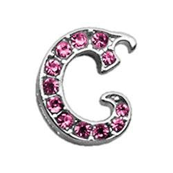 3-8" Pink Script Letter Sliding Charms C .