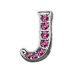 3-8" Pink Script Letter Sliding Charms J .