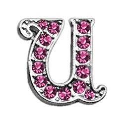 3-8" Pink Script Letter Sliding Charms U .