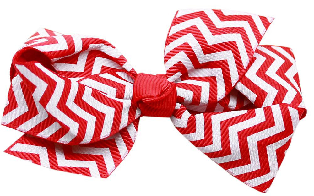 Hair Bow Chevron French Barrette