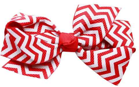 Hair Bow Chevron French Barrette