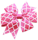 Hair Bow Quatrefoil Alligator Clip