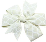 Hair Bow Quatrefoil Alligator Clip