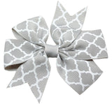 Hair Bow Quatrefoil Alligator Clip