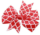 Hair Bow Quatrefoil Alligator Clip