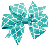 Hair Bow Quatrefoil Alligator Clip