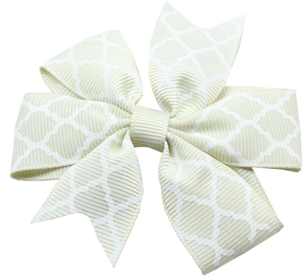 Hair Bow Quatrefoil French Barrette