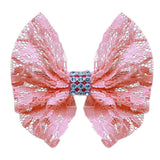 Hair Bow Lace And Crystals French Barrette