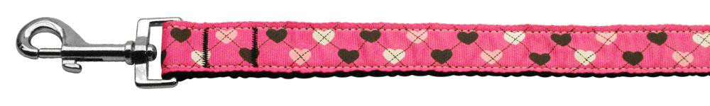 Argyle Hearts Nylon Ribbon Leash