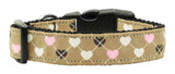 Argyle Hearts Nylon Ribbon Collar