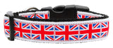 Tiled Union Jack(uk Flag) Nylon Ribbon Collar