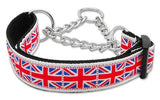 Tiled Union Jack(uk Flag) Nylon Ribbon Collar Martingale