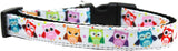 Bright Owls Nylon Ribbon Dog Collar