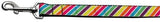 Striped Rainbow Nylon Ribbon Collars Leash