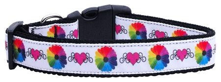 Technicolor Love Nylon Ribbon Dog Collars