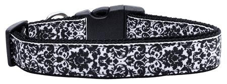 Fancy Black And White Nylon Ribbon Dog Collars