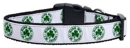 Kiss Me - I'm Irish Nylon Ribbon Dog Collars