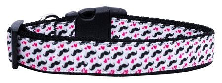 Moustache Love Ribbon Dog Collars