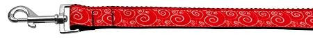 Red And  Swirly Nylon Ribbon Dog Collars  Leash