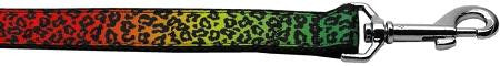 Rainbow Leopard Nylon Ribbon  Leash