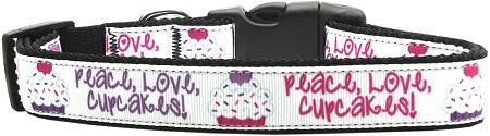 Peace Love Cupcakes Dog Collar