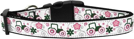 Pink Tractors Dog Collar