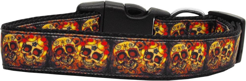 Skull Crossed Lovers Nylon Dog Collars