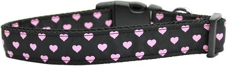 Pink And  Dotty Hearts Nylon Dog Collars