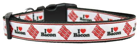 I Love Bacon Nylon Dog Collars