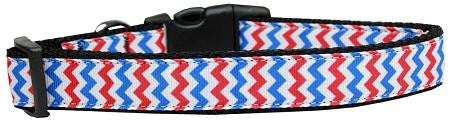 Patriotic Chevrons Nylon Ribbon Dog Collar