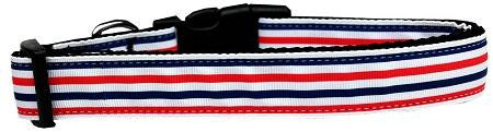 Patriotic Stripes Nylon Dog Collar