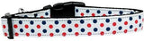 Patriotic Polka Dots Nylon Dog Collar