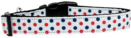 Patriotic Polka Dots Nylon Dog Collar