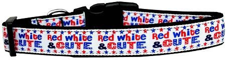 Red, White, And Cute! Nylon Dog Collar