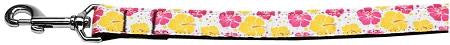 Pink And Yellow Hibiscus Flower Nylon Dog Leash