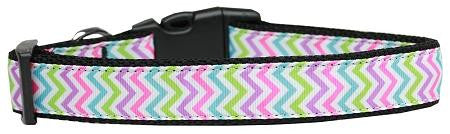 Summer Chevrons Nylon Ribbon Dog Collar