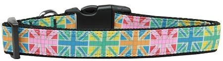 Multi-color Uk Flag Nylon Dog Collar