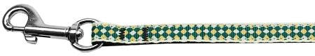 Green Checkers Nylon Dog Leash Lsh