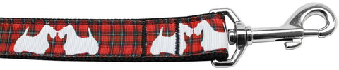 Plaid Scottie Pups Nylon Dog Leash