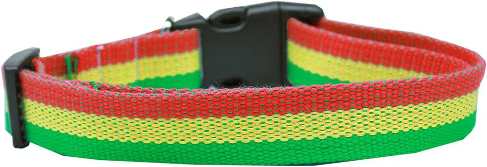 Rasta Bamboo Nylon Dog Collar