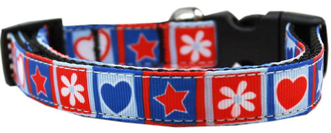 Stars And Hearts Nylon Dog Collar