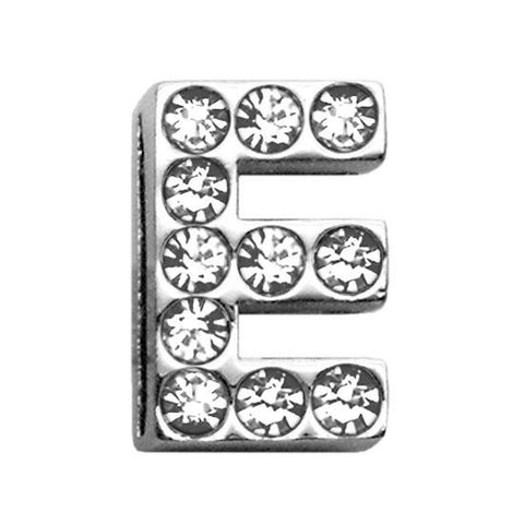 3-4" (18mm) Clear Letter Sliding Charms E 3-4 (18mm)