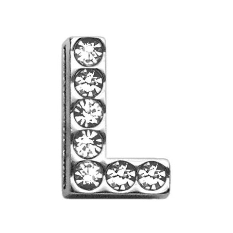 3-4" (18mm) Clear Letter Sliding Charms L 3-4 (18mm)