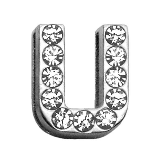 3-4" (18mm) Clear Letter Sliding Charms U 3-4 (18mm)