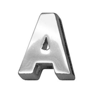 3-4" (18mm) Chrome Letter Sliding Charms A 3-4'' (18mm)